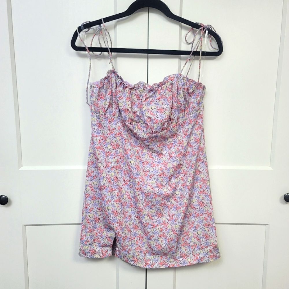 Blush Bj Mini Dress With A Floral Print, Large